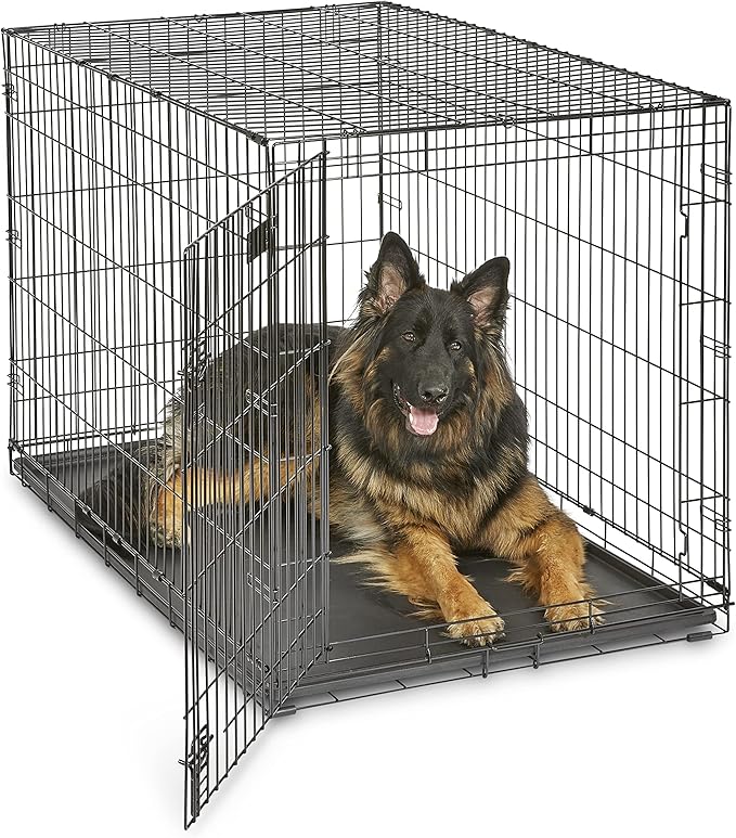 MidWest Homes for Pets Newly Enhanced Single & Double Door iCrate Dog Crate, Includes Leak-Proof Pan, Floor Protecting Feet, Divider Panel & New Patented Features