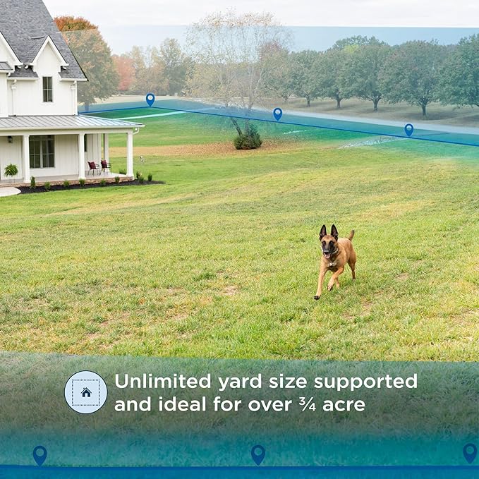 Invisible Fence GPS Dog Fence & Tracking Collar Bundle with Training Flags (White) & Treat Bag (Blue), Wireless GPS Tracker Collar, for Medium & Large Dogs, Waterproof - 1 Year Subscription Included