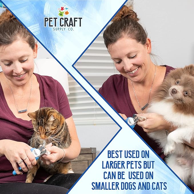 Pet Craft Supply Dog & Cat Pets Nail Clippers and Trimmers - with Safety Guard to Avoid Over Cutting, Bonus Nail File - Essential Puppies Supplies Grooming Kit