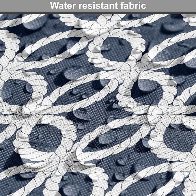 Ambesonne Navy Blue Dog Crate Cover, Marine in Geometric Pattern Design Ocean Travel Cruise Mosaic Ornament, Easy to Use Pet Kennel Cover for Medium Large Dogs, 42 Inch, Blue White