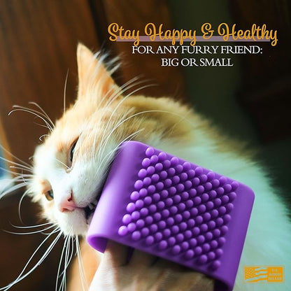 MiMu Silicone Pet Brush - Purple Deshedding Brush for Routine Deep Cleaning and Massaging Wet or Dry Dog Shedding Tool