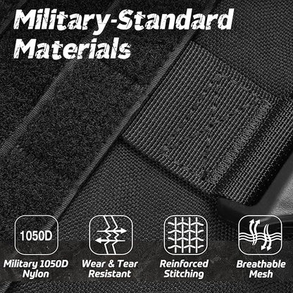 rabbitgoo Tactical Dog Harness for Large Dogs, Heavy Duty Dog Harness with Handle, No-Pull Service Dog Vest Large Breed, Adjustable Military Dog Vest Harness for Training Hunting Walking, Black, XL