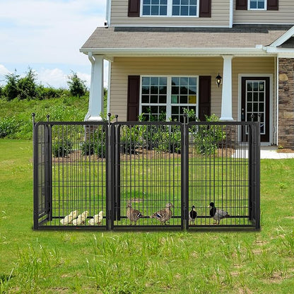 40" H Dog Crate Dog Playpen 8 Panels Furniture Heavy Duty Dog Fence Door with Side Openings,for Large Medium Small Dogs Indoor Outdoor Foldable Pet Exercise Pen,Black