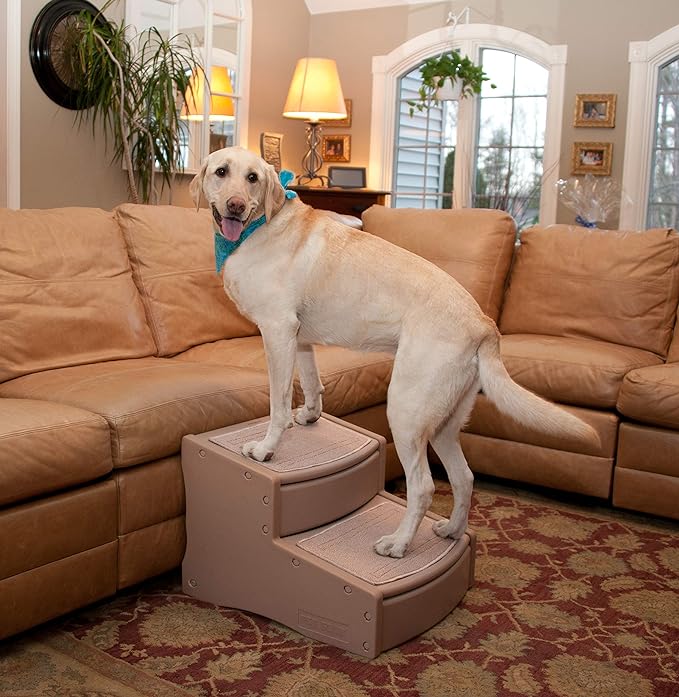 Pet Gear Easy Step II Extra Wide Pet Stairs, 2 Step for Dogs/Cats up to 200 pounds, Removable/Washable Carpet, Easy Assembly (No Tools Required), 3 Colors