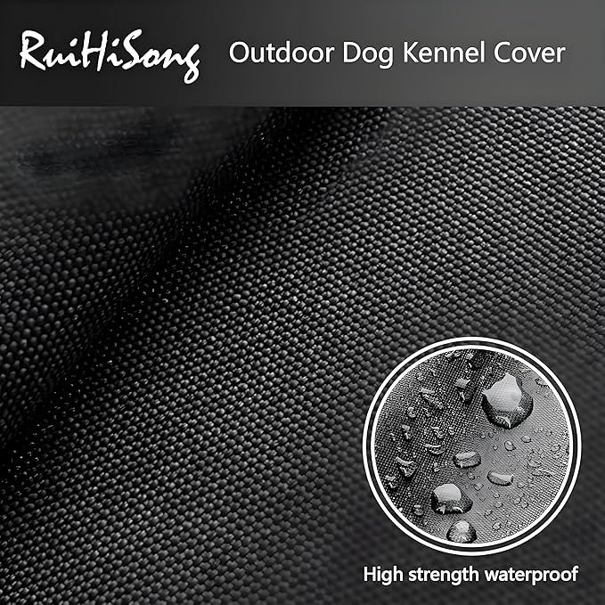 Outdoor Dog Kennel Cover,Full Coverage for 4'Dx4.3'Wx4.5'H Dog Cages,600D Heavy Duty Waterproof Large Dog Kennel Cover,(Cover Only)