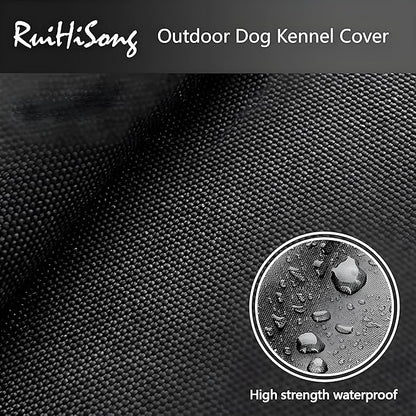 Outdoor Dog Kennel Cover,Full Coverage for 4'Dx4.3'Wx4.5'H Dog Cages,600D Heavy Duty Waterproof Large Dog Kennel Cover,(Cover Only)