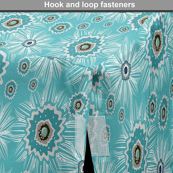 Lunarable Abstract Dog Crate Cover, Surreal and Flourishing Botanical Floral Ornaments Pattern, Easy to Use Pet Kennel Cover for Small Dogs Puppies Kittens, 18 Inch, Cadet Blue Grey