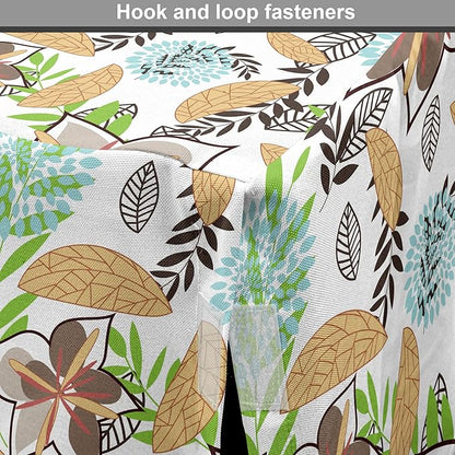 Lunarable Paint Dog Crate Cover, Leaf Petals Flourish Summer Florets Dahlia Romantic Girls, Easy to Use Pet Kennel Cover for Medium Large Dogs, 42 Inch, Sand Brown Pale Blue