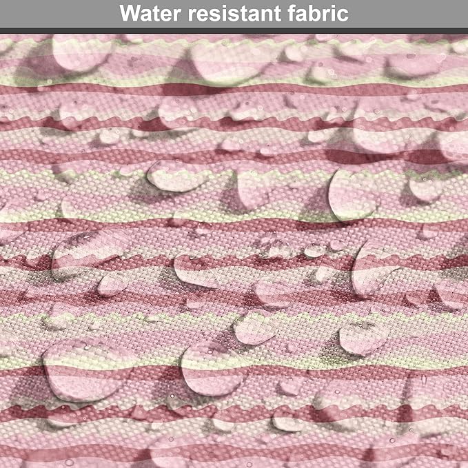 Lunarable Dusty Rose Dog Crate Cover, Doodle Style Waves Horizontal Stripes Simplistic Cheerful, Easy to Use Pet Kennel Cover for Cats & Medium Dogs, 24 Inch, Dried Rose Pale Pink