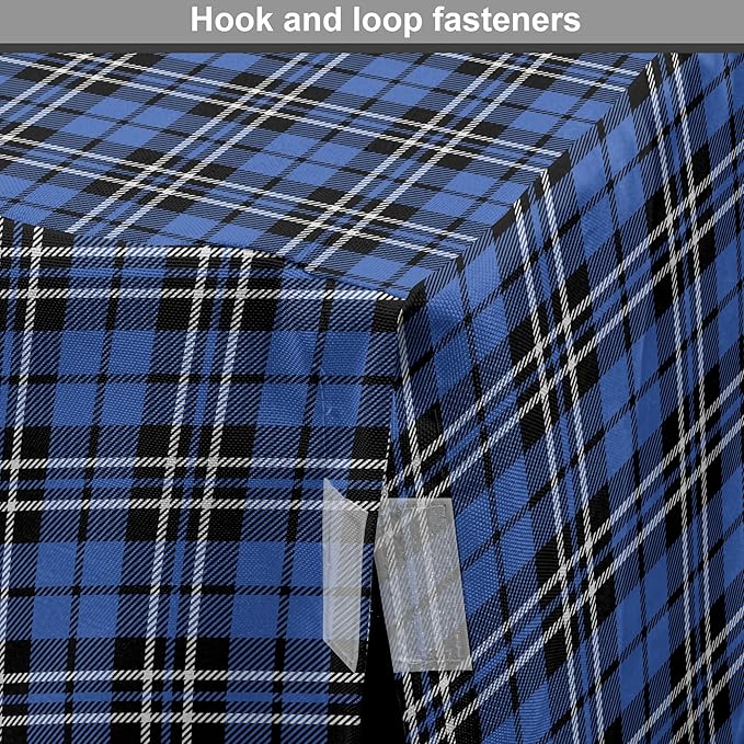 Lunarable Plaid Dog Crate Cover, Classical Old Fashioned Abstract Pattern Design Scottish Country Style, Easy to Use Pet Kennel Cover for Small Dogs Puppies Kittens, 22 Inch, Violet Blue Black White