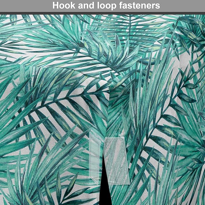 Lunarable Leaf Dog Crate Cover, Fresh Tropical Exotic Island Palm Tree Leaves in Jungle Abstract Watercolor, Easy to Use Pet Kennel Cover for Medium Large Dogs, 42 Inch, Pale Blue and Green