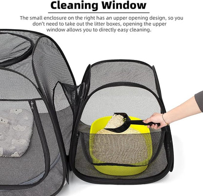 Tenrai Portable Cat Playpen, Trapezoidal Design for Better Standing, Foldable Pet Tent for Outdoor and Indoor Use of Puppy and Kitten, Dog Play Enclosure, Cat Houses & Condos