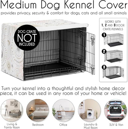 Sweet Jojo Designs 36in. Medium Dog Crate Cover (Boho Star and Moon) Pet Cage, Kennel Covers (Shabby Chic, Bohemian, Celestial, Sky, Stars & Moons, Cosmic, Starburst, Mystical, Blush Pink, Gold, Grey)