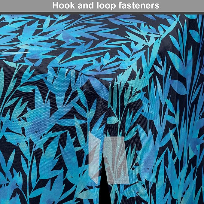 Lunarable Leaf Print Dog Crate Cover, Watercolor Hawaiian Inspired Nature Exotic Silhouettes on Dark Back, Easy to Use Pet Kennel Cover for Medium Large Dogs, 48 Inch, Violet Blue Turquoise