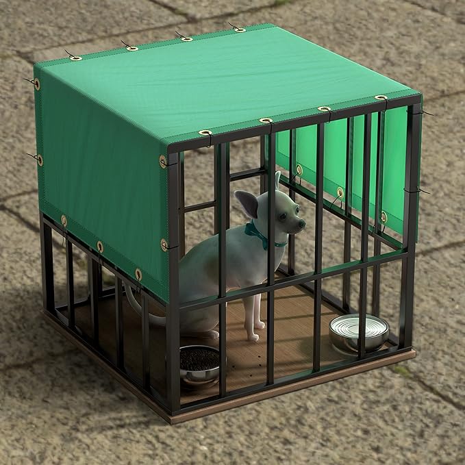 ColourTree 9' x 9' Turquoise Custom Size Waterproof Shade Cloth with Grommets - 90% Sunblock, Durable Mesh Fabric Tarp for Dog Kennel Cover, Fence Privacy Screen, Greenhouse, Coop & Pet Playpen