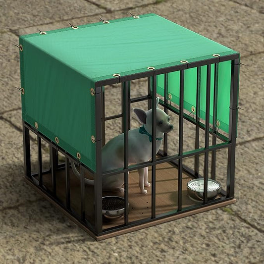 ColourTree 9' x 9' Turquoise Custom Size Waterproof Shade Cloth with Grommets - 90% Sunblock, Durable Mesh Fabric Tarp for Dog Kennel Cover, Fence Privacy Screen, Greenhouse, Coop & Pet Playpen