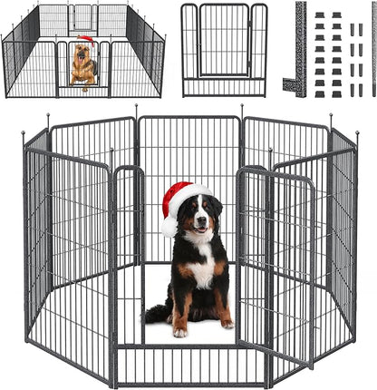Mr Ironstone Dog Playpen with Anti-Rust Coating – 40" Height 8 Panels Portable & Foldable Indoor/Outdoor Pet Fence for Large, Medium, or Small Dogs – Durable Exercise Pen