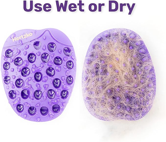 Pet Bath & Massage Brush - Grooming Comb for Shampooing & Massaging Dogs, Cats, Small Animals w/Short or Long Hair - Long Tapered Bristles, Gently Removes Loose, Shed Fur, Bath Brush Cats (No Handle)