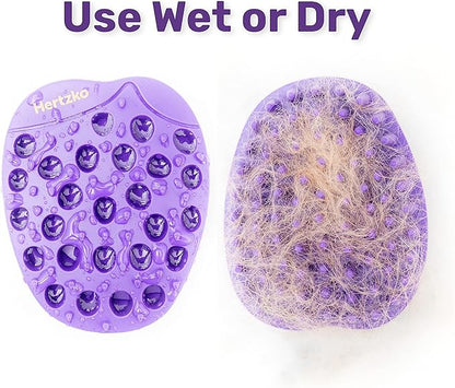Pet Bath & Massage Brush - Grooming Comb for Shampooing & Massaging Dogs, Cats, Small Animals w/Short or Long Hair - Long Tapered Bristles, Gently Removes Loose, Shed Fur, Bath Brush Cats (No Handle)