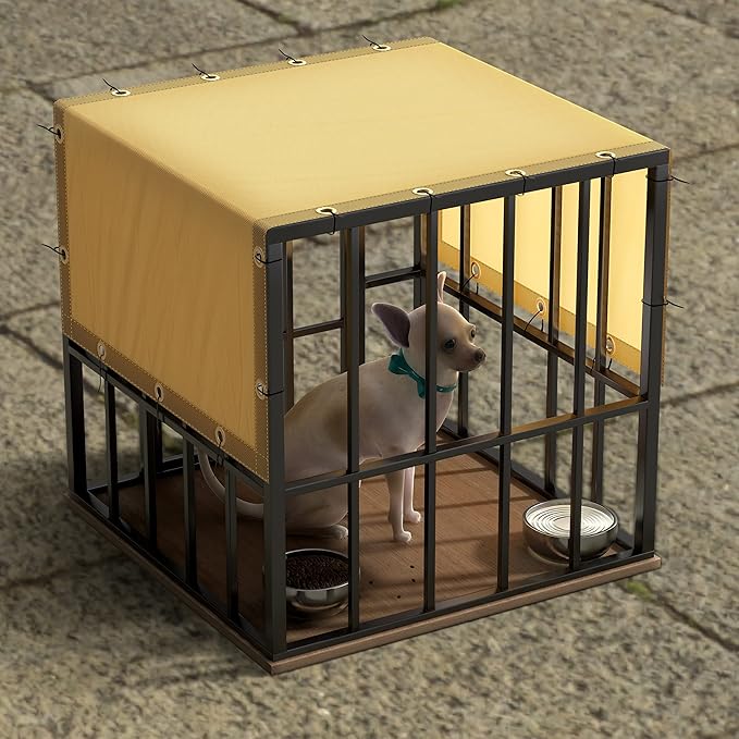 ColourTree 9' x 30' Beige Custom Size Waterproof Shade Cloth with Grommets - 90% Sunblock, Durable Mesh Fabric Tarp for Dog Kennel Cover, Fence Privacy Screen, Greenhouse, Coop & Pet Playpen