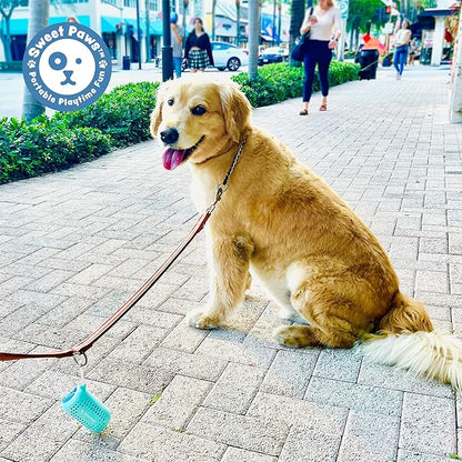 Sweet Paws Portable Dog Paw Towel, Lightweight & Super Absorbent Microfiber, Clips onto Leash, Quick Drying Towel for Dogs Paws with Silicone Case, Dry Dog’s Paws on The Go - 3 Pieces Set - Large
