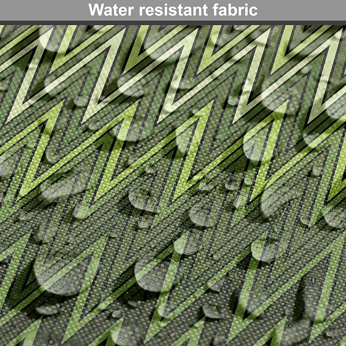 Lunarable Green Dog Crate Cover, Wavy Patterns with Triangular Shapes Abstract Zig Zag Motifs, Easy to Use Pet Kennel Cover for Medium Large Dogs, 36 Inch, Evergreen Olive Green