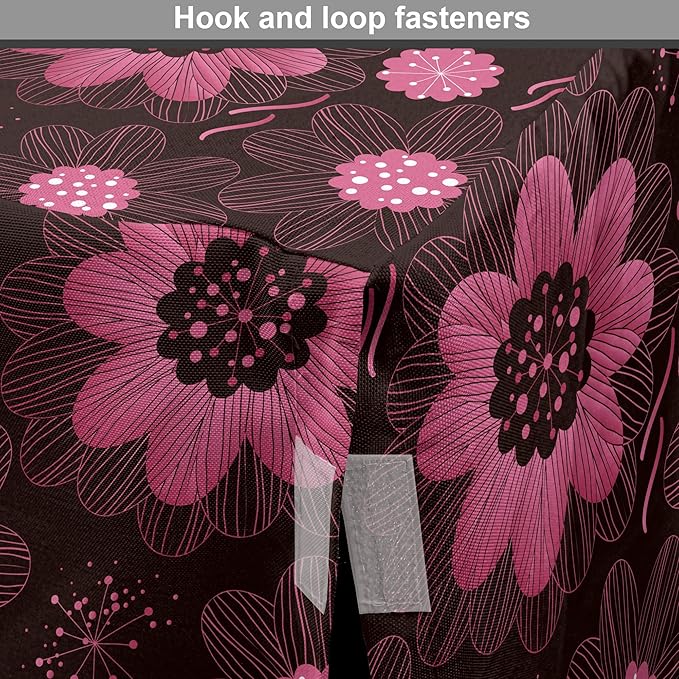 Lunarable Floral Dog Crate Cover, Botanical Theme Flowers Pattern Natural Art Abstract Blossoms, Easy to Use Pet Kennel Cover for Cats & Medium Dogs, 30 Inch, Charcoal Grey