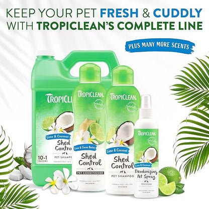 TropiClean Dog Perfume, Long Lasting Lime & Coconut Cologne, Deodorizing Spray for Smelly Dogs, After Bath Detangling Spray with Vitamin E, Safe for Cats, 8oz.