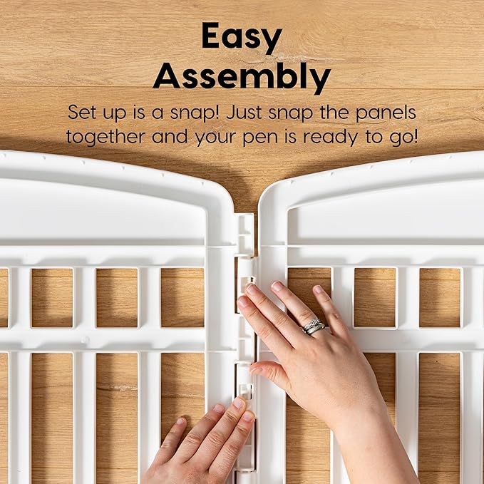 IRIS USA 34" 2-Panel Add-On Panels, Pet Dog Puppy Playpen, Foldable, Customizable, White