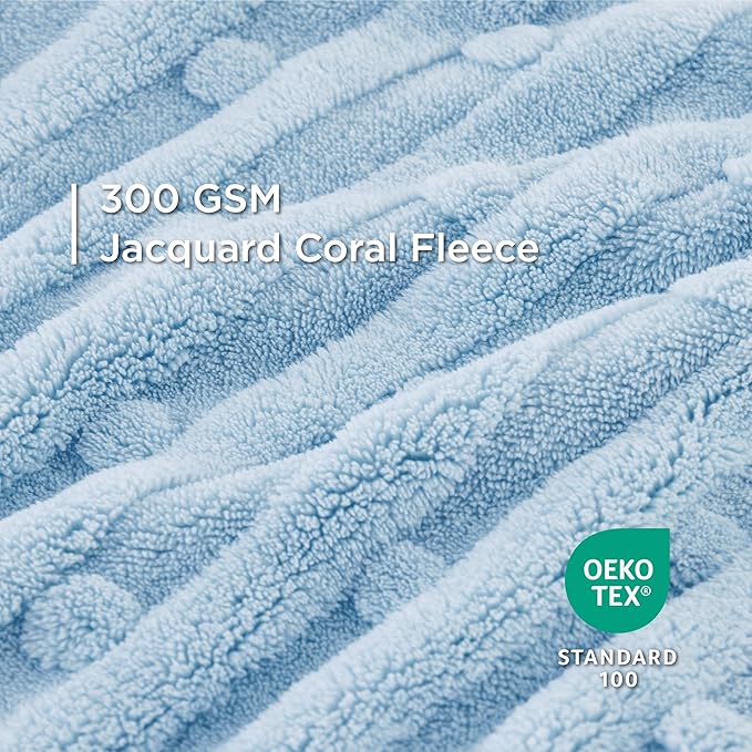 Bedsure Dog Blanket for Medium Dogs Washable - Soft Fluffy Puppy Blanket with Premium 300GSM Coral Fleece, Cozy Calming Cat Blankets for Indoor Cats, Fuzzy Pet Blanket for Kitten Doggy, Blue, 30x40IN