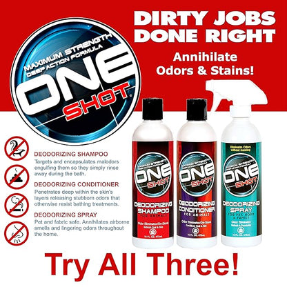 Best Shot One Shot Deodorizing Shampoo, Coat and Skincare Product for Dogs, Cats, and Horses, Eliminates Foul Odors, De-Skunk, Ready-to-Use, 16 Oz.