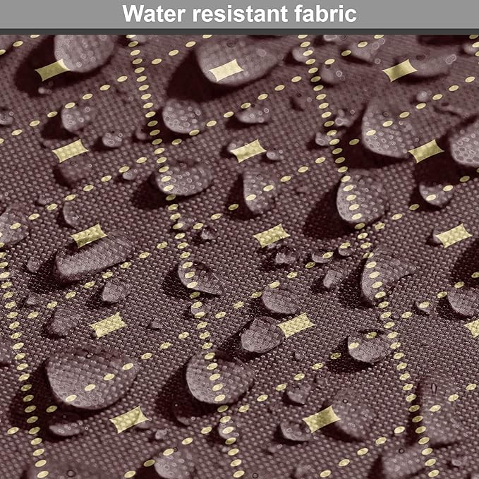 Lunarable Abstract Dog Crate Cover, Geometric Concept of Dotted Rhombus Pattern in a Traditional Style, Easy to Use Pet Kennel Cover for Small Dogs Puppies Kittens, 22 Inch, Dark Maroon Pale Camel