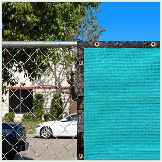 ColourTree 9' x 9' Turquoise Custom Size Shade Cloth with Grommets - 90% Sunblock, Durable Mesh Fabric Tarp for Dog Kennel Cover, Fence Privacy Screen, Greenhouse, Chicken Coop & Pet Playpen