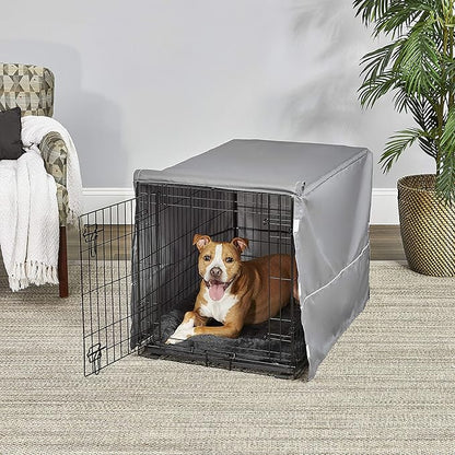MidWest Homes for Pets New World Double Door Dog Crate Kit Includes One Two-Door Crate, Matching Gray Bed & Gray Crate Cover, 36-Inch Kit Ideal for Medium Dog Breeds