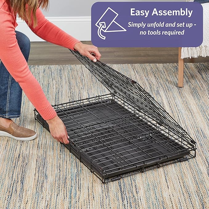 Midwest Homes for Pets Newly Enhanced Single & Double Door iCrate Dog Crate, Includes Leak-Proof Pan, Floor Protecting Feet, Divider Panel & New Patented Features