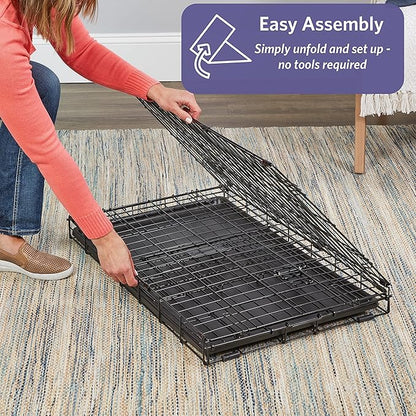 Midwest Homes for Pets Newly Enhanced Single & Double Door iCrate Dog Crate, Includes Leak-Proof Pan, Floor Protecting Feet, Divider Panel & New Patented Features