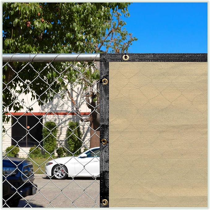 ColourTree 9' x 29' SandBeige Custom Size Shade Cloth with Grommets - 90% Sunblock, Durable Mesh Fabric Tarp for Dog Kennel Cover, Fence Privacy Screen, Greenhouse, Chicken Coop & Pet Playpen