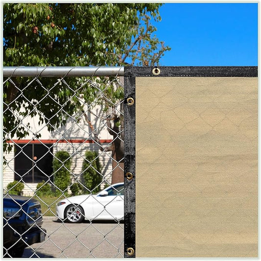 ColourTree 9' x 30' SandBeige Custom Size Shade Cloth with Grommets - 90% Sunblock, Durable Mesh Fabric Tarp for Dog Kennel Cover, Fence Privacy Screen, Greenhouse, Chicken Coop & Pet Playpen