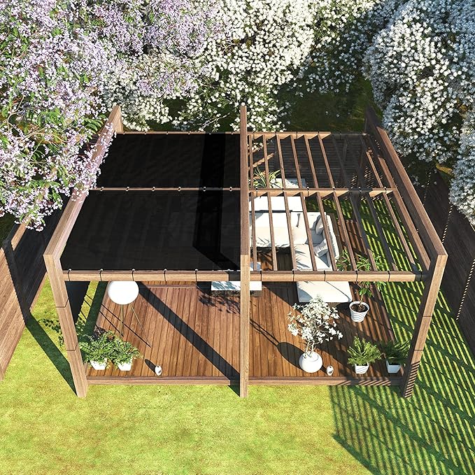 ColourTree 9' x 30' Black Custom Size Shade Cloth with Grommets - 90% Sunblock, Durable Mesh Fabric Tarp for Dog Kennel Cover, Fence Privacy Screen, Greenhouse, Chicken Coop & Pet Playpen