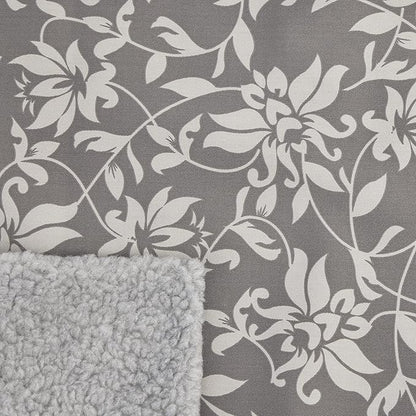 MidWest Homes for Pets Quiet Time Reversible Crate Pan Cover 42' Gray Floral/Fleece