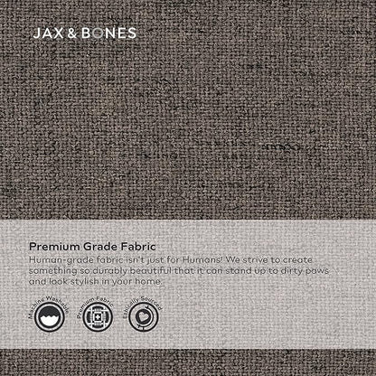 Jax & Bones Dog Crate Cover & Dog Crate Pad Set - Includes Crate Bed, Kennel Cover, & Soft Liner That Acts Like a Bumper - Large Lark Graphite - Made in USA