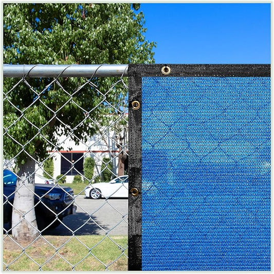 ColourTree 9' x 9' Blue Custom Size Shade Cloth with Grommets - 90% Sunblock, Durable Mesh Fabric Tarp for Dog Kennel Cover, Fence Privacy Screen, Greenhouse, Chicken Coop & Pet Playpen