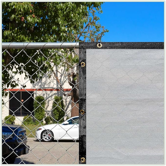 ColourTree 9' x 29' Grey Custom Size Shade Cloth with Grommets - 90% Sunblock, Durable Mesh Fabric Tarp for Dog Kennel Cover, Fence Privacy Screen, Greenhouse, Chicken Coop & Pet Playpen