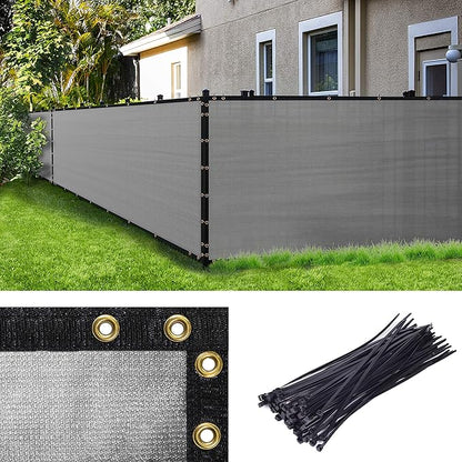 ColourTree 9' x 9' Grey Custom Size Shade Cloth with Grommets - 90% Sunblock, Durable Mesh Fabric Tarp for Dog Kennel Cover, Fence Privacy Screen, Greenhouse, Chicken Coop & Pet Playpen