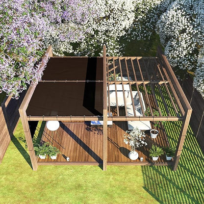 ColourTree 9' x 29' Brown Custom Size Shade Cloth with Grommets - 90% Sunblock, Durable Mesh Fabric Tarp for Dog Kennel Cover, Fence Privacy Screen, Greenhouse, Chicken Coop & Pet Playpen