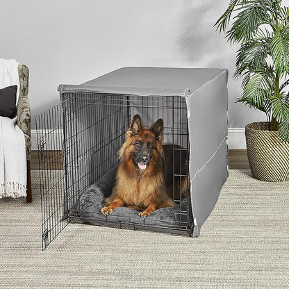 New World Pet Products New World Double Door Dog Crate Kit Includes One Two-Door Crate, Matching Gray Bed & Gray Crate Cover, 48-Inch Kit Ideal for X-Large Dog Breeds