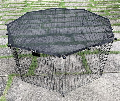 Universal Octagonal Dog Playpen Top Cover, Provide Shade and Security for Pets Outdoor and Indoor, Fits All 24" Wide 8 Panel Pet Exercise Pen (8x24 W Cover, Mesh)