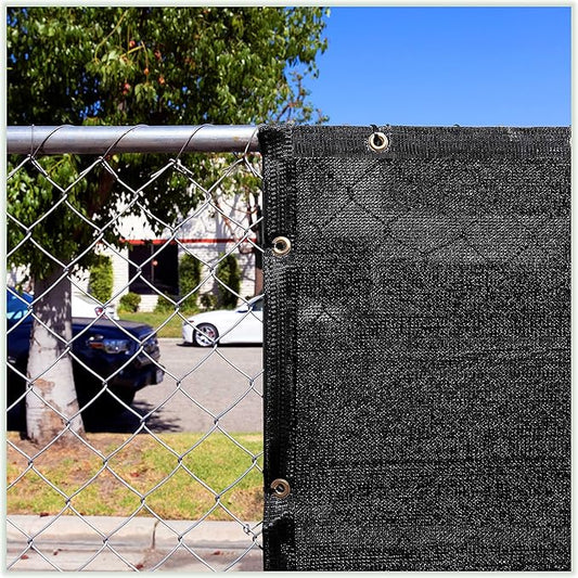 ColourTree 9' x 9' Black Custom Size Shade Cloth with Grommets - 90% Sunblock, Durable Mesh Fabric Tarp for Dog Kennel Cover, Fence Privacy Screen, Greenhouse, Chicken Coop & Pet Playpen