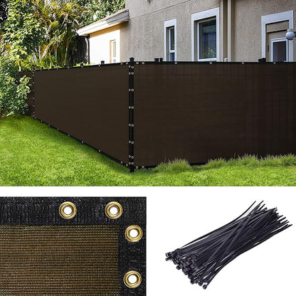ColourTree 9' x 9' Brown Custom Size Shade Cloth with Grommets - 90% Sunblock, Durable Mesh Fabric Tarp for Dog Kennel Cover, Fence Privacy Screen, Greenhouse, Chicken Coop & Pet Playpen